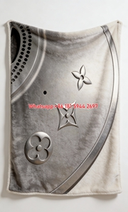 Luxury LV Monogram Embossed Flannel Sofa Throw Blanket 484
